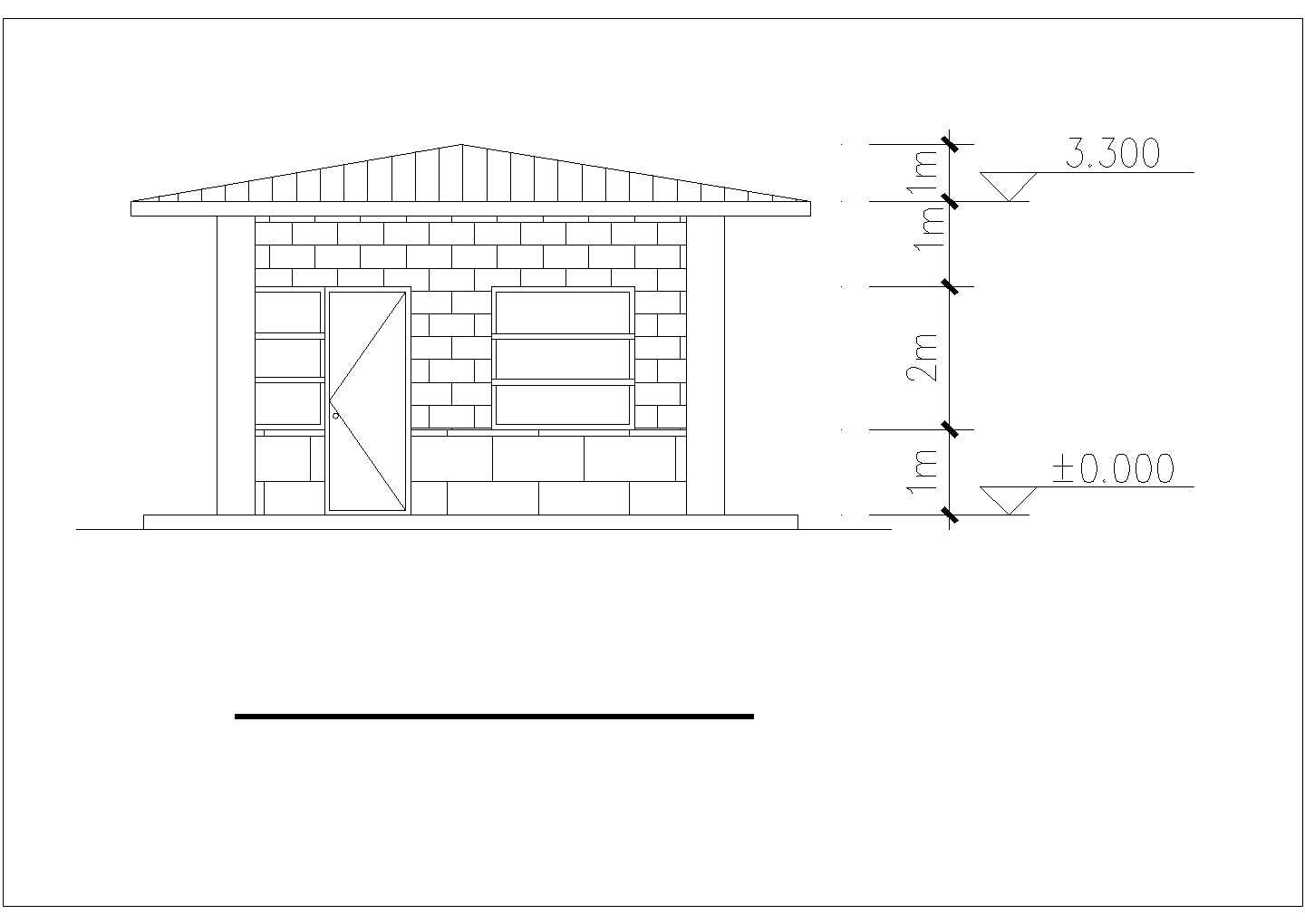 重庆xxx小区2+1层框架结构社区活动中心平立剖面设计CAD图纸（含总图）