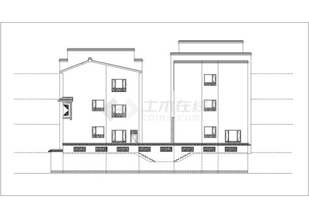 某三层中式风格四合院别墅设计cad全套建筑施工图纸（甲级院设计）-图一