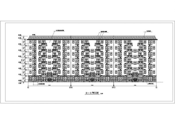 杭州xx小区4100平米7层砖混结构住宅楼全套平立剖面设计CAD图纸-图二
