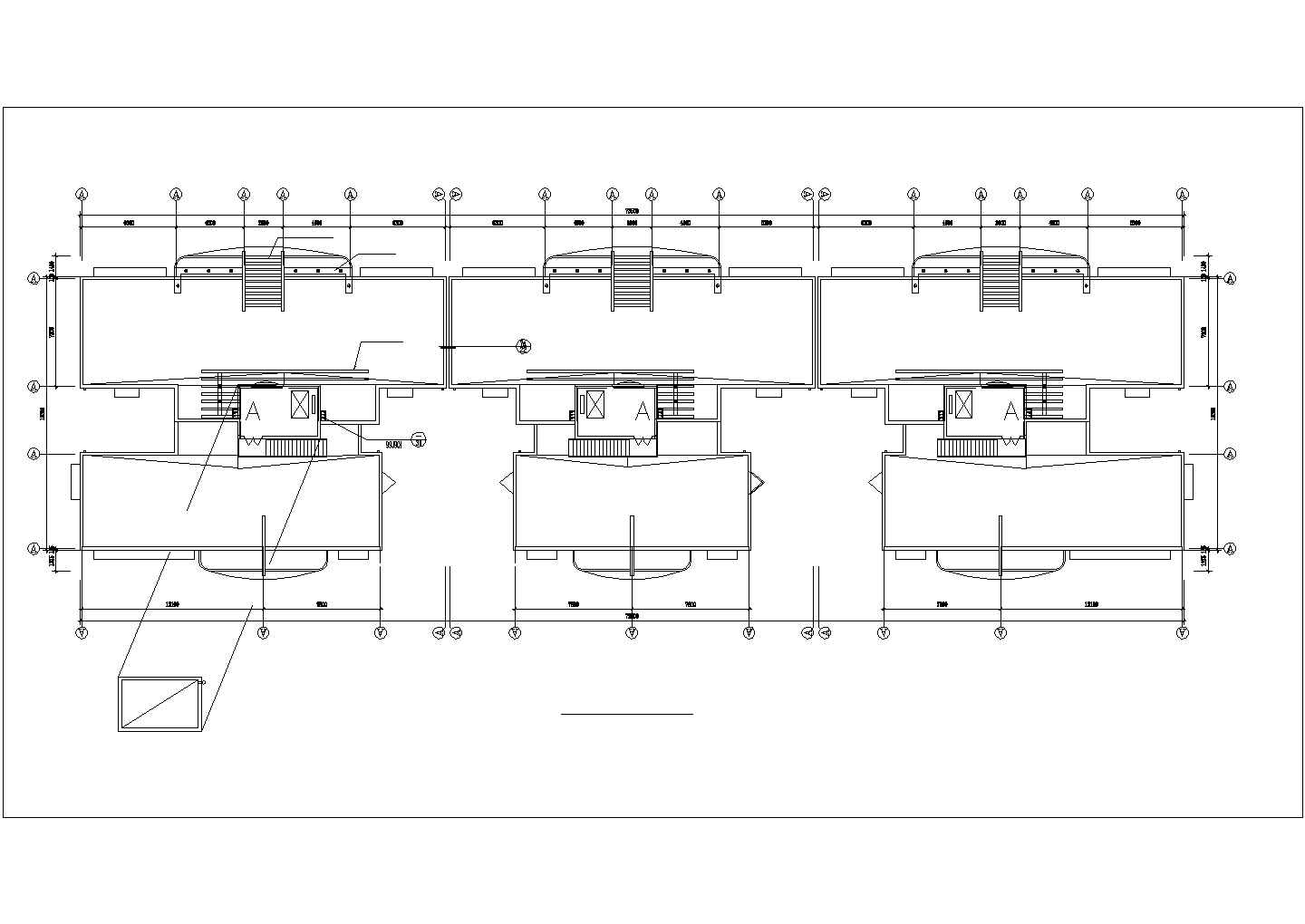 xx小区临街1万平米12层框架结构住宅楼平立剖面设计CAD图纸（底层商用）