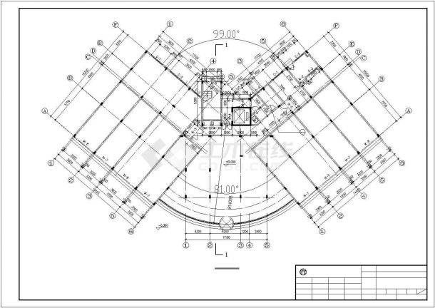 占地760平米12层框架结构商住楼平立剖面设计CAD图纸（1-3层商用）-图二