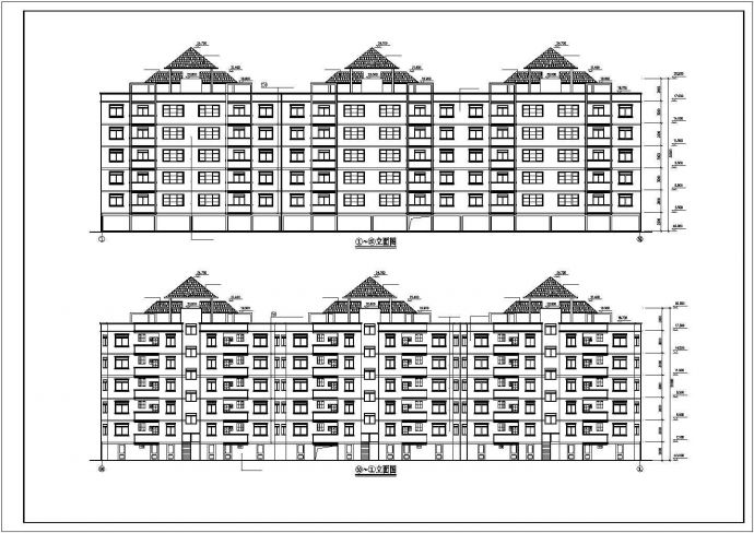 贵阳市xx小区4900平米6层砖混结构住宅楼建筑设计CAD图纸_图1