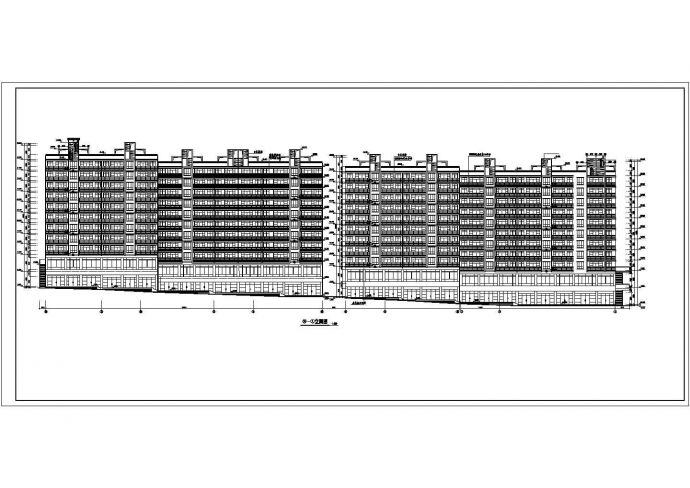 3.8万平米11层框架结构住宅楼平立剖面设计CAD图纸（1-2层半商用）_图1
