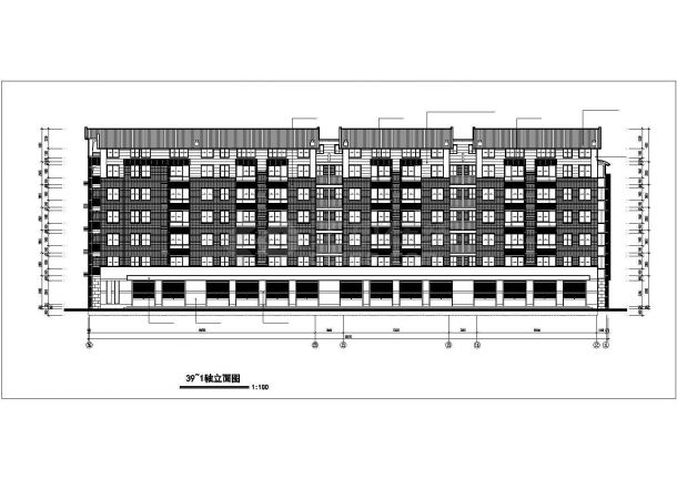 5100平米七层混合结构住宅楼平立剖面设计CAD图纸（和阁楼/底层商用）-图一