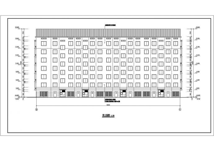 5900平米8层框架结构住宅楼平立剖面设计CAD图纸（含阁楼和架空层）_图1