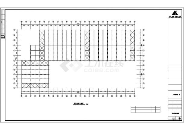 某单层门式钢架结构厂房CAD图纸（跨度24米，21米）-图二