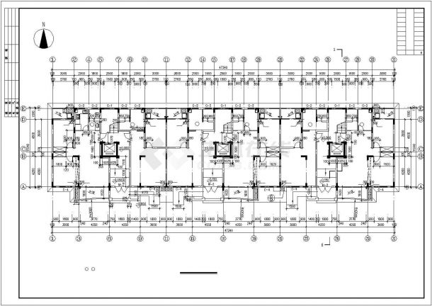 宿迁市xx小区6300平米9层剪力墙结构住宅楼平立剖面设计CAD图纸-图二