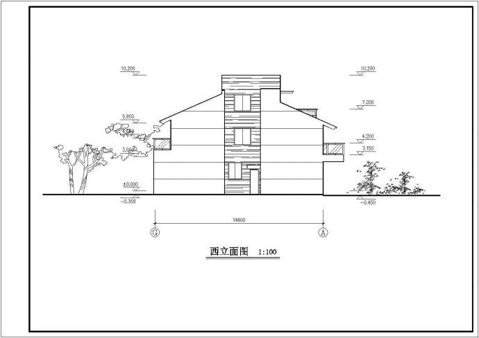 某多层砖混结构新农村小康住宅设计cad建筑方案图（含设计说明及总平面图）_图1
