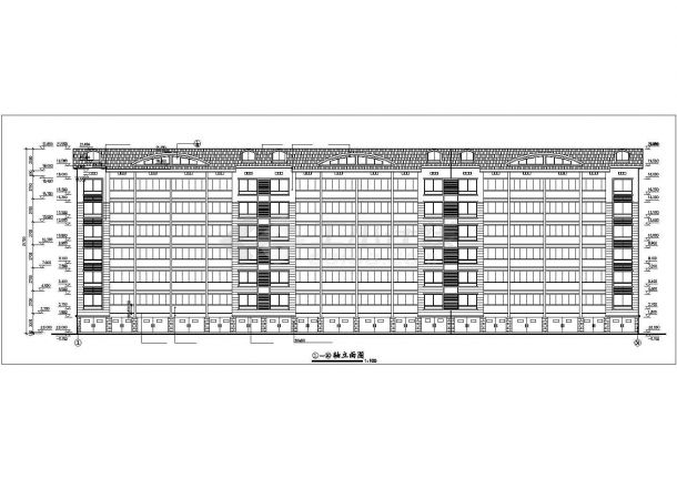 4600平米左右8层框架住宅楼建筑设计CAD图纸（含架空层和阁楼）-图一