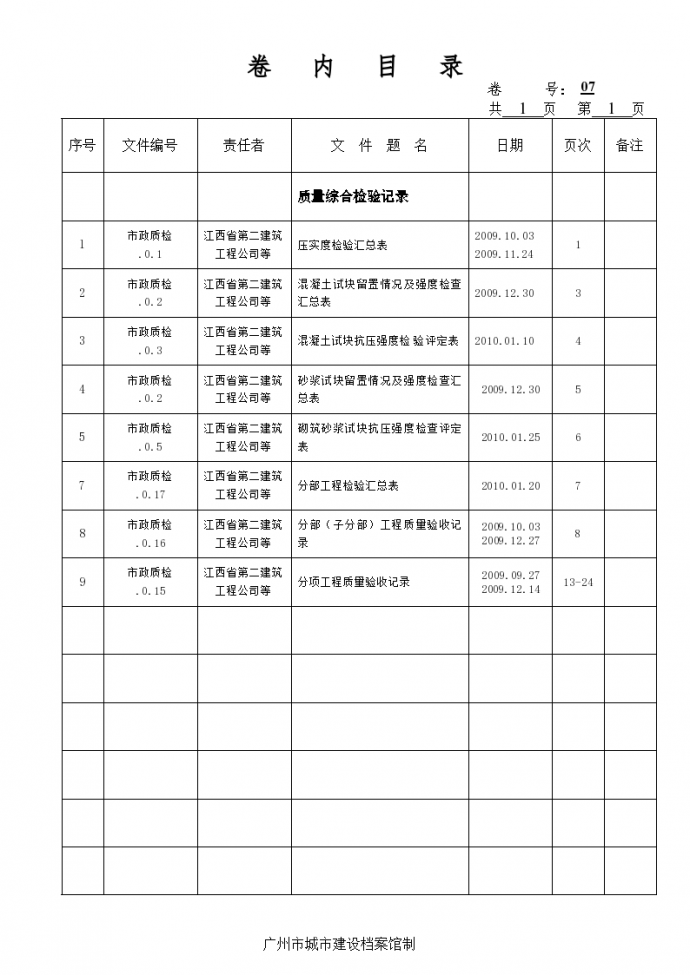 广州组卷复件 卷内目录-质量综合检验记录07_图1