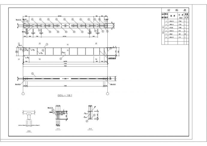 带吊车的门市钢架厂房CAD结构图_图1