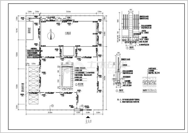 景泰县大麻思明村某厂房室外工程设计CAD施工图-图二
