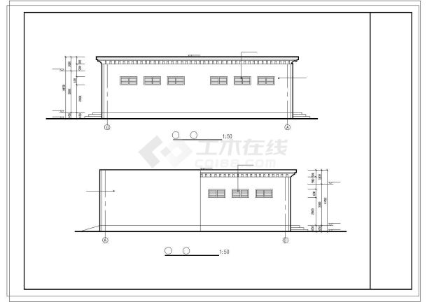 某地公厕建筑设计cad方案图共7张-图一