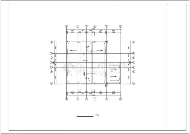 某地公厕建筑设计cad方案图共7张-图二