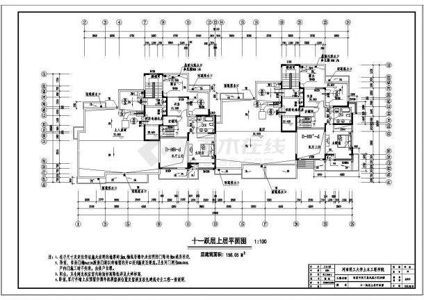 土木工程毕业设计_【11层】11层带跃层小高层住宅楼毕业设计（计算书、部分建筑结构设计CAD图）-图一