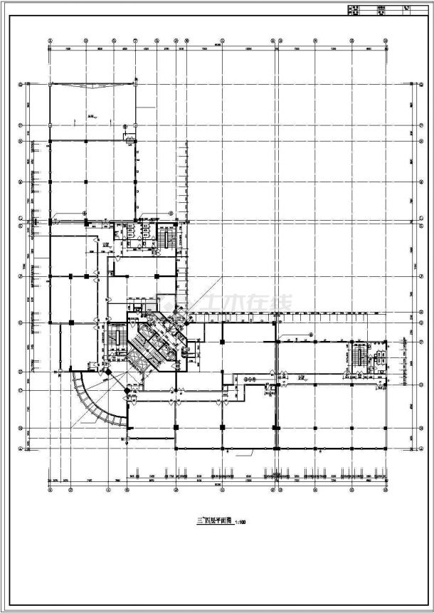 某国际大厦建筑设计cad方案图纸-图二