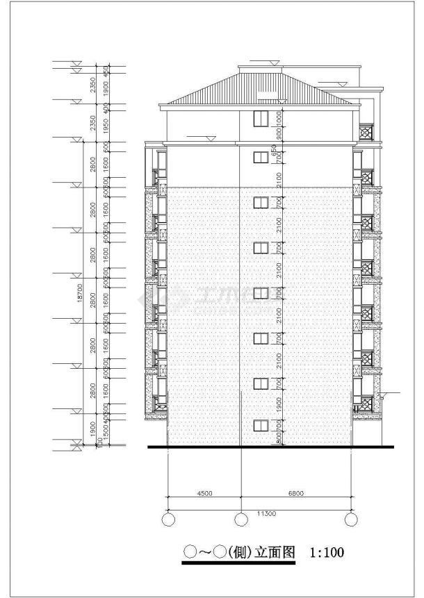 2000平米七层框架住宅施工组织设计及工程量清单（含建筑、结构设计CAD图，平面图，网络图）-图一