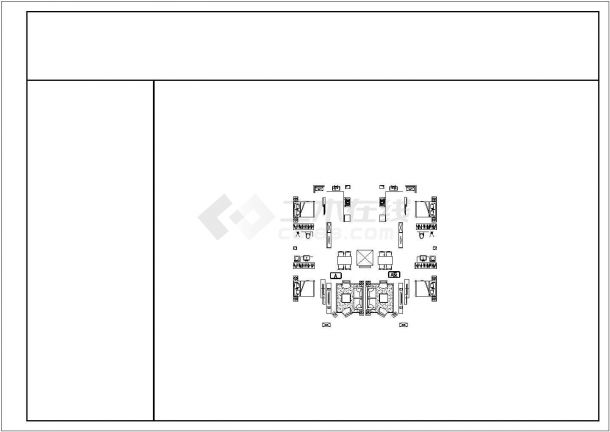 南京御景湾小区住宅每户63平对称户型设计CAD图纸（1梯2户）-图一