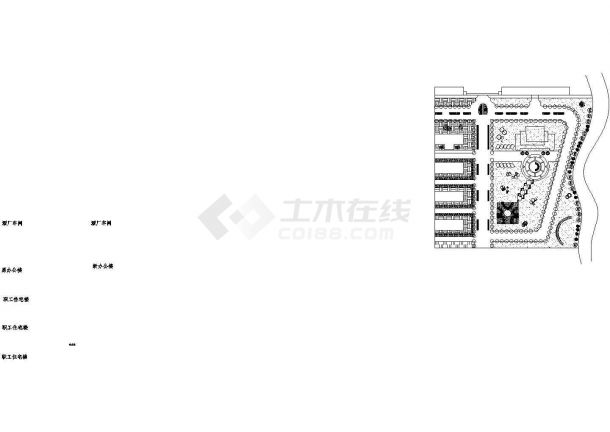 某工业园区厂前的绿化规划设计cad总图(带效果图)-图一