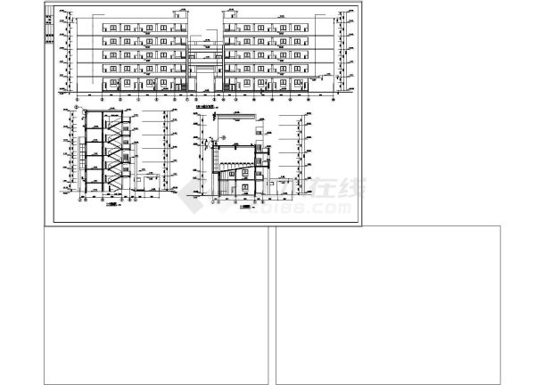 3294.6平米五层框架综合教学楼工程量计算及施工组织（含建筑结构cad图、平面图、进度图、网络图）-图二