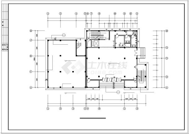 某十二层酒店建筑设计施工CAD图纸-图二