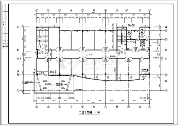 某地四层医院门诊楼建施cad图-图二