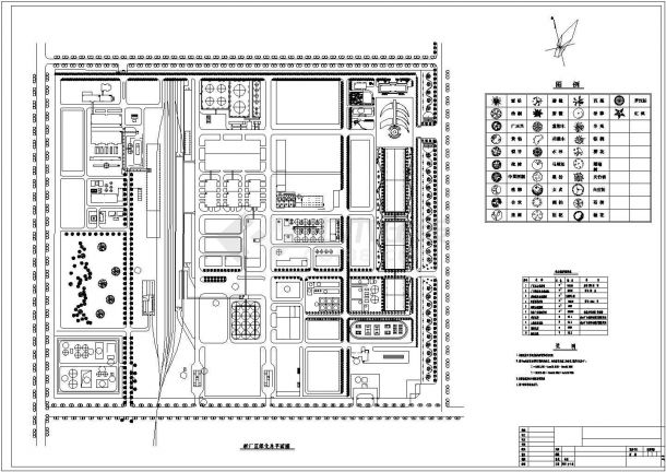 某市新厂区绿化规划设计cad总图(带效果图)-图一