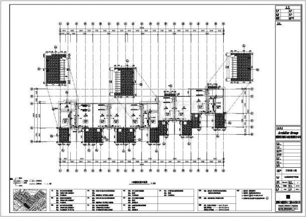 西安市某4层小区住宅楼全套建筑设计CAD图纸-图二