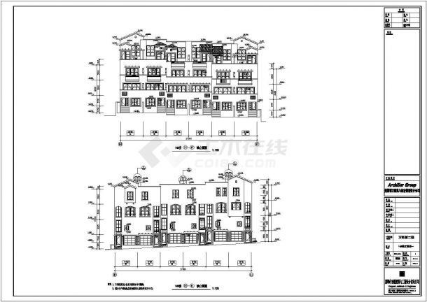 兰州市馨馨花园小区4层住宅楼建筑设计CAD图纸-图一
