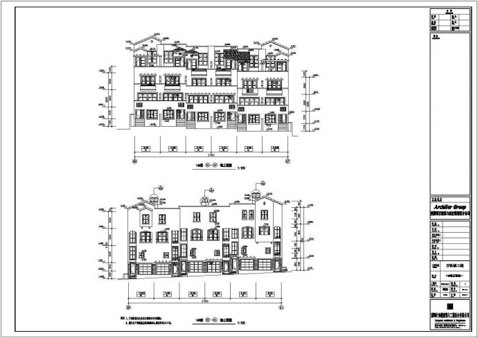 兰州市馨馨花园小区4层住宅楼建筑设计CAD图纸_图1