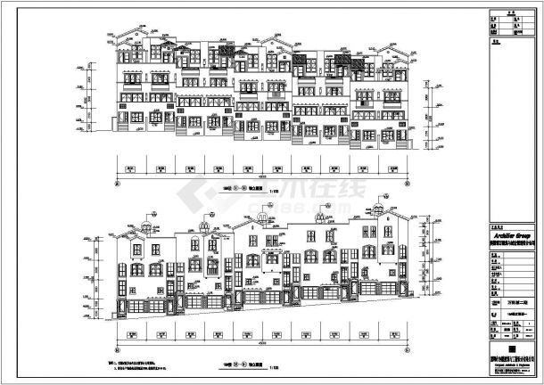 北京万科花园小区4层住宅楼建筑设计CAD图纸-图二