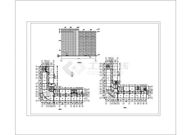 土木工程毕业设计_办公楼设计_10441.17㎡8层框架办公楼毕业设计（计算书、建筑、结构图）CAD-图二