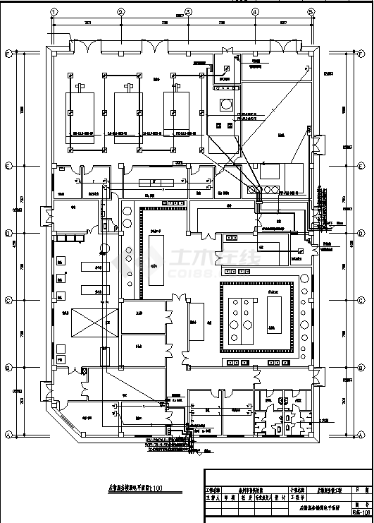 1层1158平米市医院后勤服务楼电气系统设计施工cad图纸，含设计说明-图二
