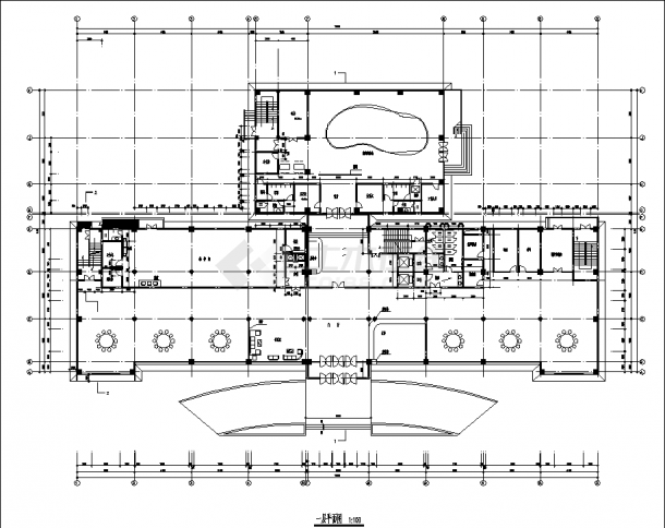 7层二星级宾馆大楼建筑设计施工cad图纸，含地下一层-图二