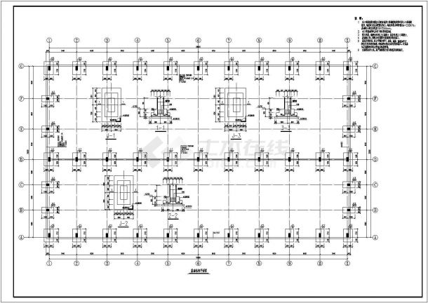 58.8x33m 钢梁排架柱厂房结构施工图-图二