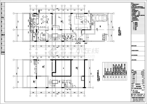 南京市某居住区180平米复式户型设计CAD图纸-图一
