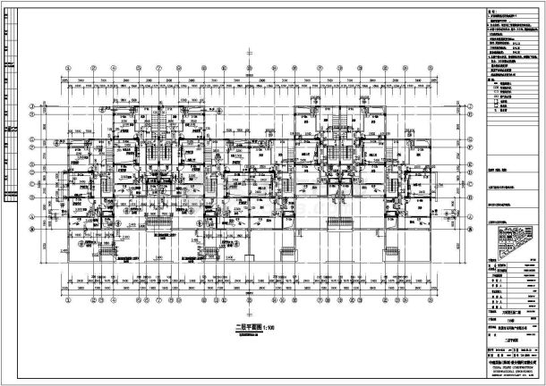 大连市某小区1600平米三层框混结构住宅楼全套建筑设计CAD图纸-图二