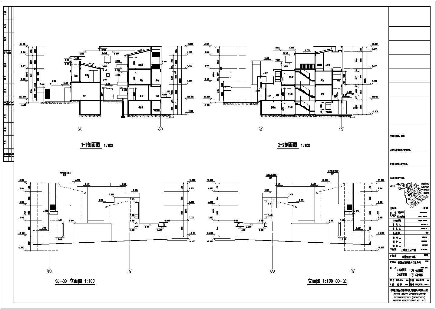 温州市某小区496平米3层简约型住宅楼全套建筑设计CAD图纸