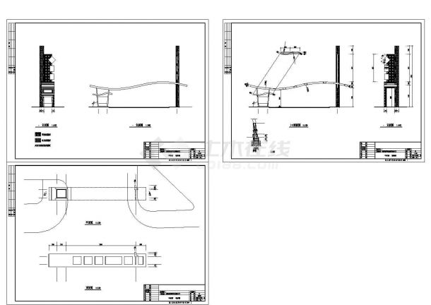 东莞某用品市场大门建筑结构设计CAD图-图一