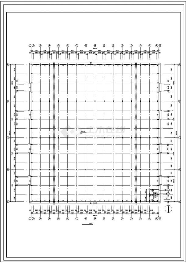 7646平方米单层工业厂房建筑图，含设计说明-图二