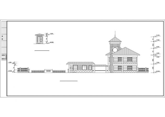 昆明市xx小区1500平米3层混合社区会所平立剖面设计CAD图纸（含总图）_图1