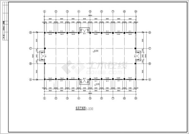一层工厂建筑施工CAD套图-图二