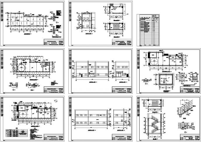 某多层框架结构废水处理车间设计cad全套建筑施工图（标注详细）_图1
