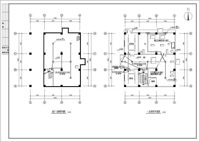 大型饲料工厂电气照明CAD布置图_图1