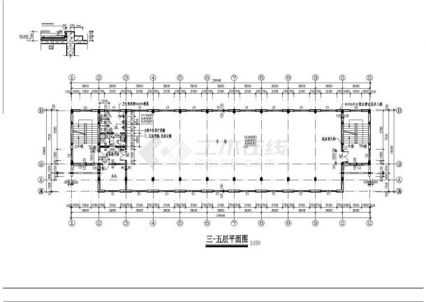 2085.26平方米大型公司厂房建筑设计cad图，含施工说明-图一