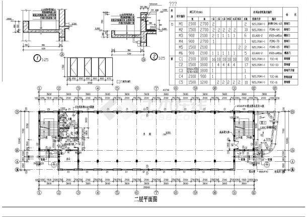 2085.26平方米大型公司厂房建筑设计cad图，含施工说明-图二