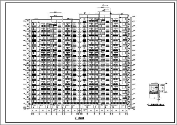 某十七层连塔住宅楼建筑施工图(CAD)-图二