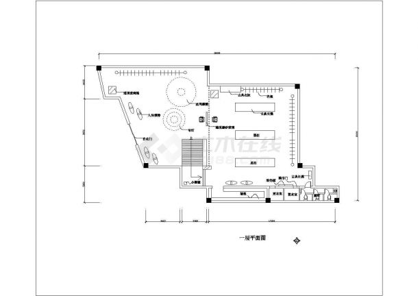 某商场服装专卖铺面装修详细方案设计施工CAD图纸-图一