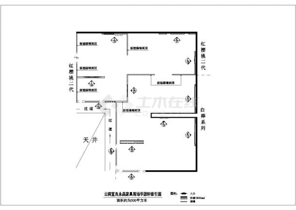 某商场高档家具专卖店装修详细方案设计施工CAD图纸-图二