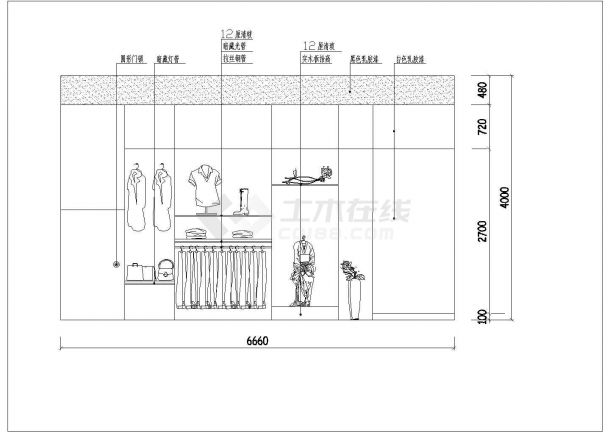 某商场家具专卖商铺装饰详细方案设计施工CAD图纸-图一